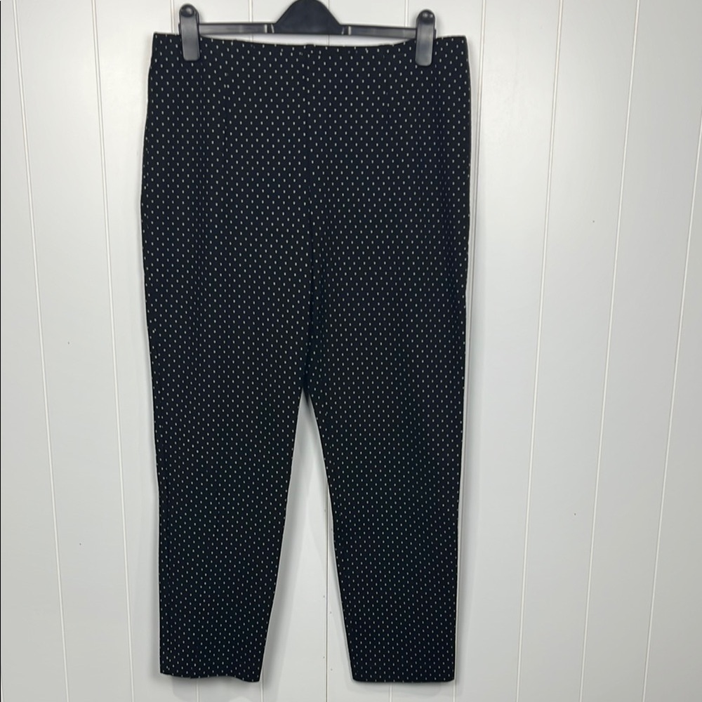J. Jill Womens Pants Ponte L Black White Ponte Slim Leg Pull-On Stretch Waist